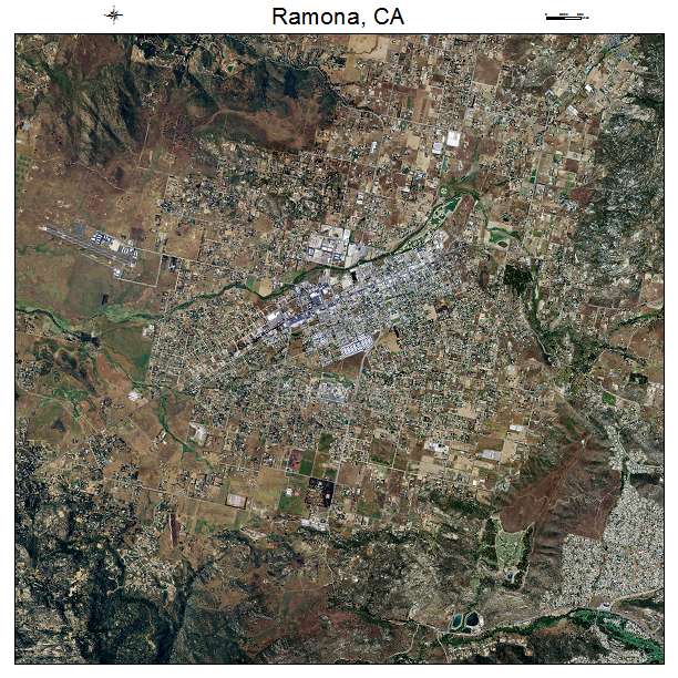 Ramona, CA air photo map