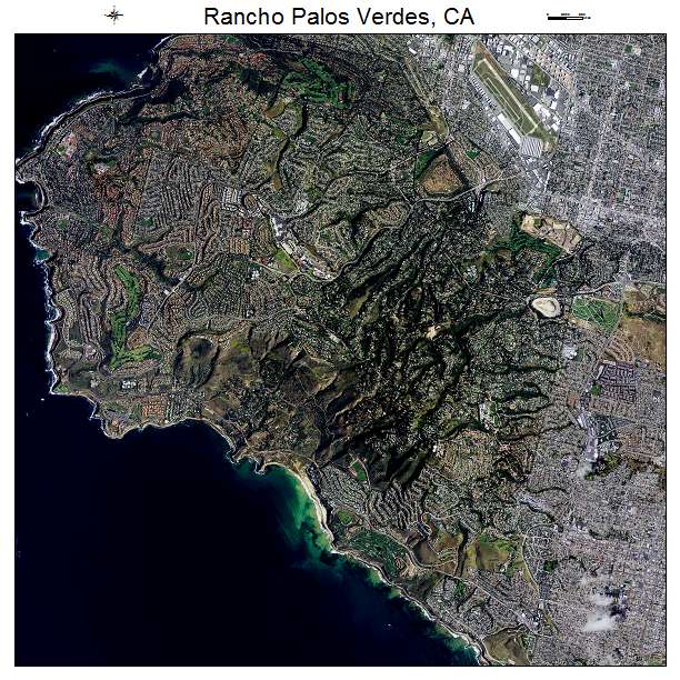 Rancho Palos Verdes, CA air photo map