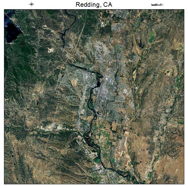 Redding, CA air photo map