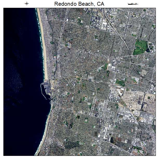Redondo Beach, CA air photo map