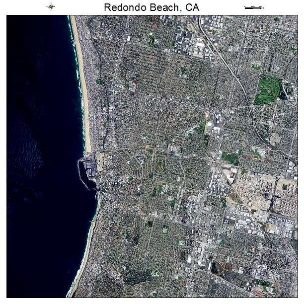 Aerial Photography Map of Redondo Beach, CA California
