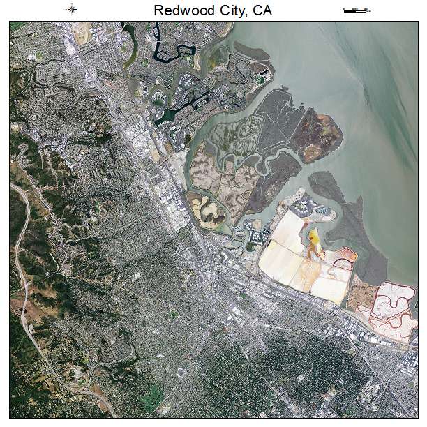 Redwood City, CA air photo map