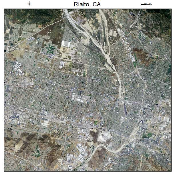 Rialto, CA air photo map