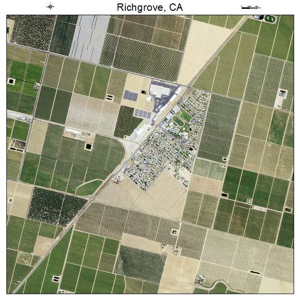 Richgrove, CA air photo map