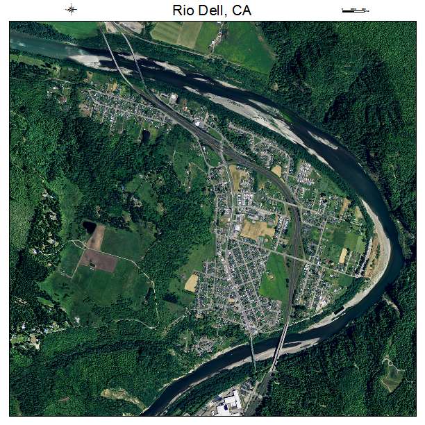 Rio Dell, CA air photo map
