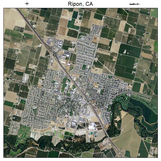 Ripon, CA air photo map