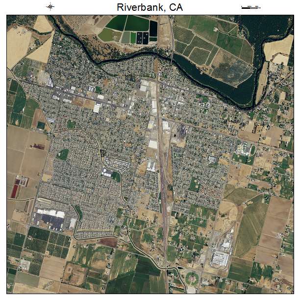 Riverbank, CA air photo map