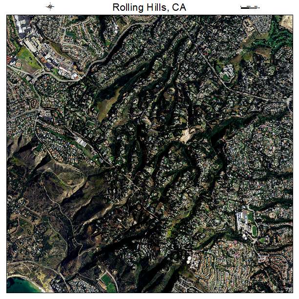 Rolling Hills, CA air photo map