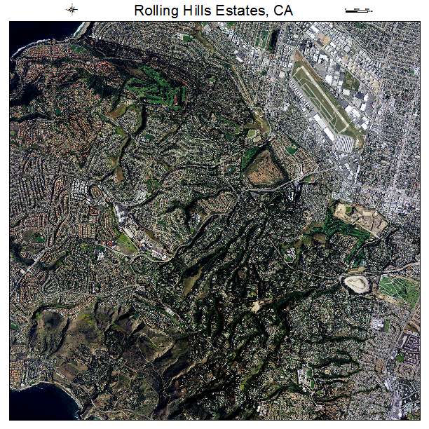 Rolling Hills Estates, CA air photo map