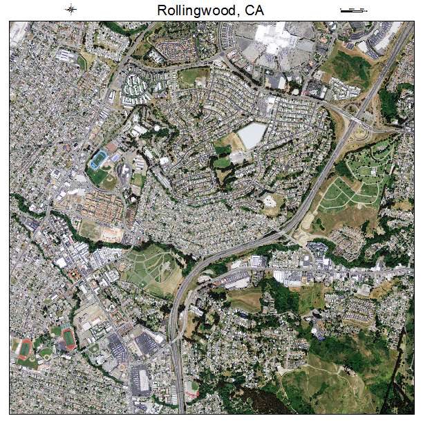 Rollingwood, CA air photo map