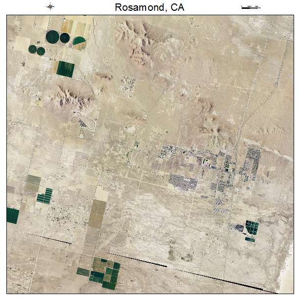 Rosamond, CA air photo map