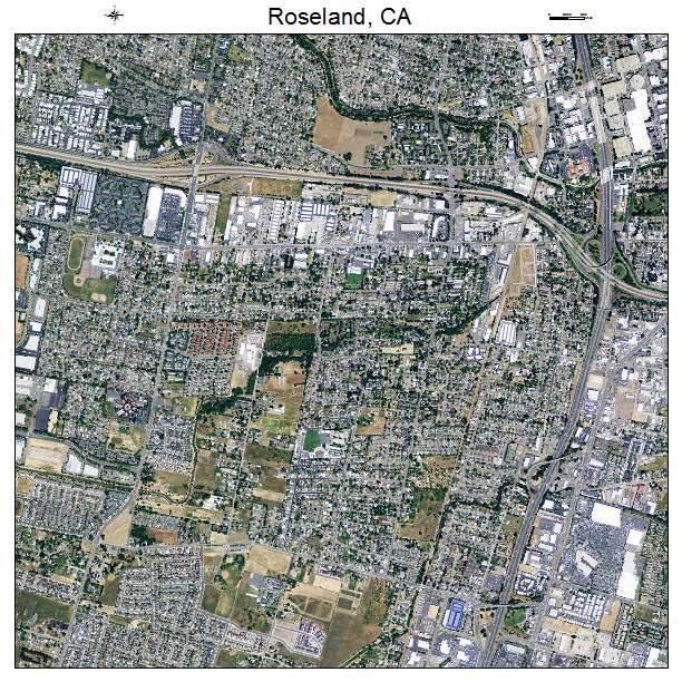 Roseland, CA air photo map