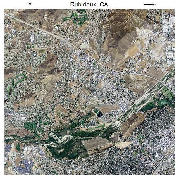 Rubidoux, CA air photo map