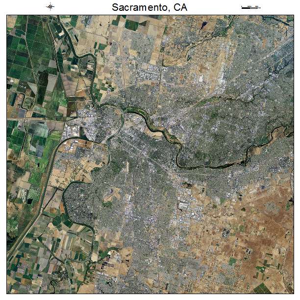 Sacramento, CA air photo map