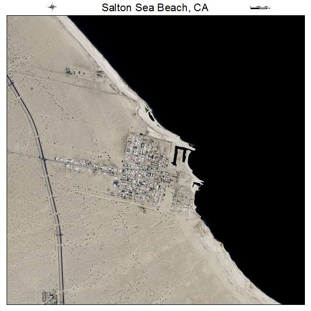 Salton Sea Beach, CA air photo map