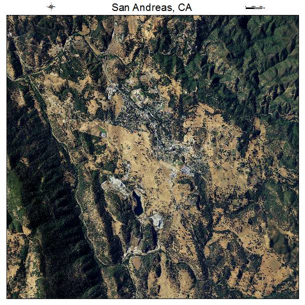 San Andreas, CA air photo map