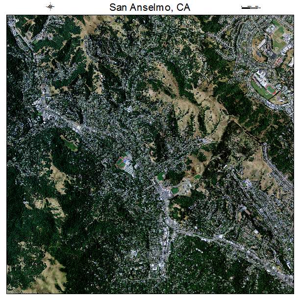 San Anselmo, CA air photo map