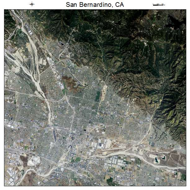 San Bernardino, CA air photo map