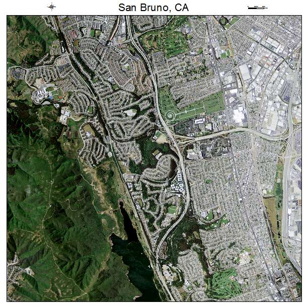 San Bruno, CA air photo map
