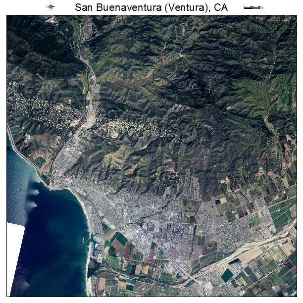 San Buenaventura Ventura, CA air photo map