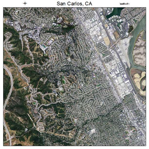 San Carlos, CA air photo map