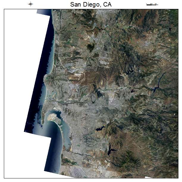 San Diego, CA air photo map