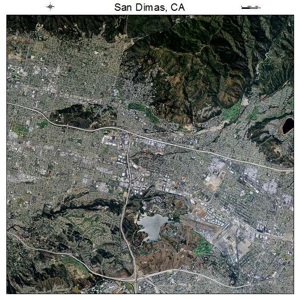San Dimas, CA air photo map
