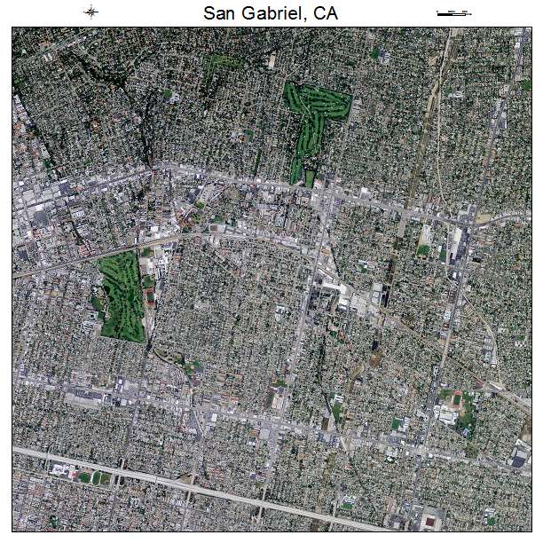 San Gabriel, CA air photo map