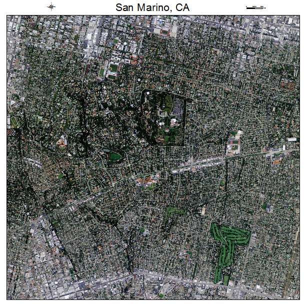 San Marino, CA air photo map