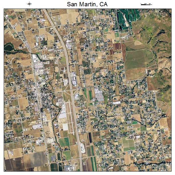 San Martin, CA air photo map