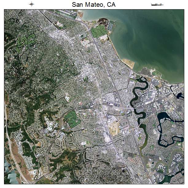 San Mateo, CA air photo map