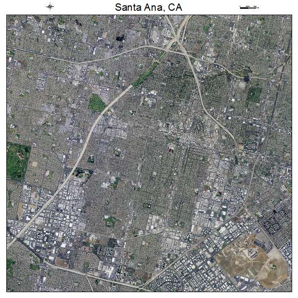 Santa Ana, CA air photo map