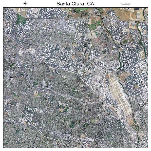 Santa Clara, CA air photo map