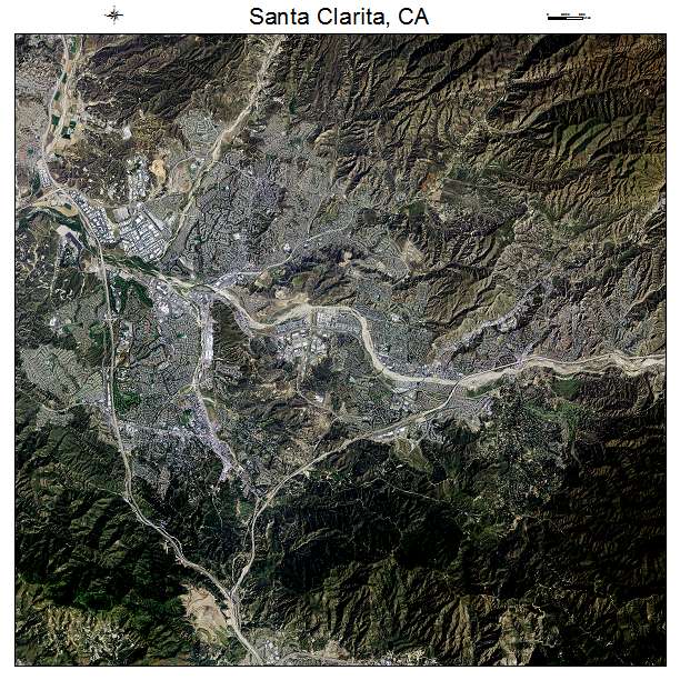 Santa Clarita, CA air photo map
