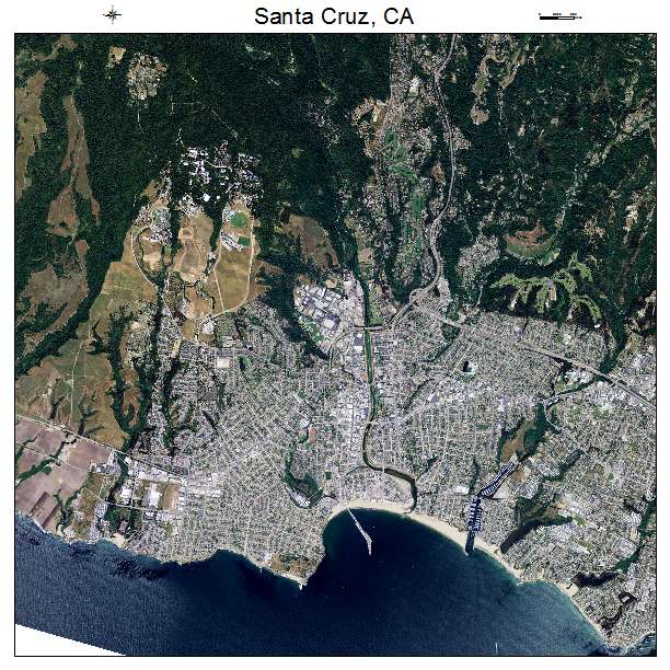 Santa Cruz, CA air photo map