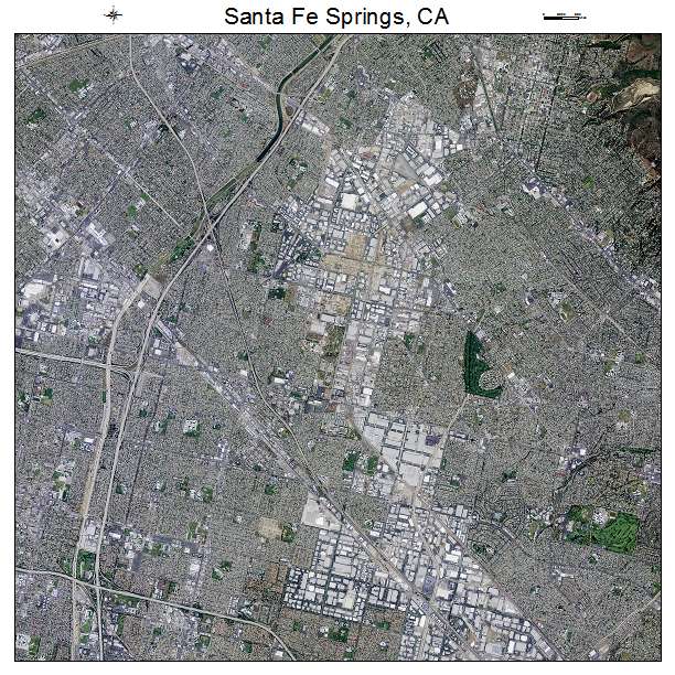 Santa Fe Springs, CA air photo map