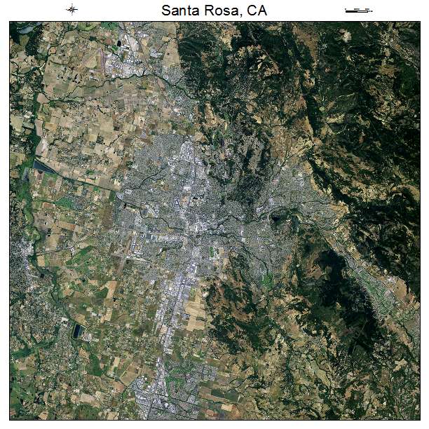 Santa Rosa, CA air photo map
