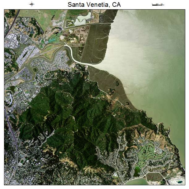 Santa Venetia, CA air photo map