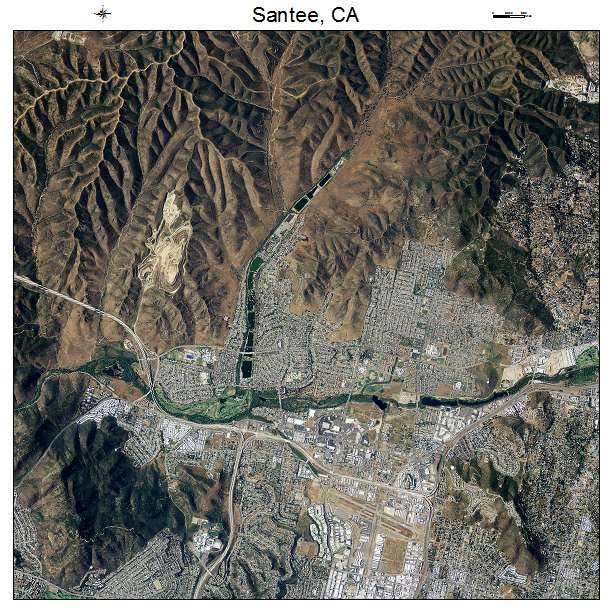 Santee, CA air photo map