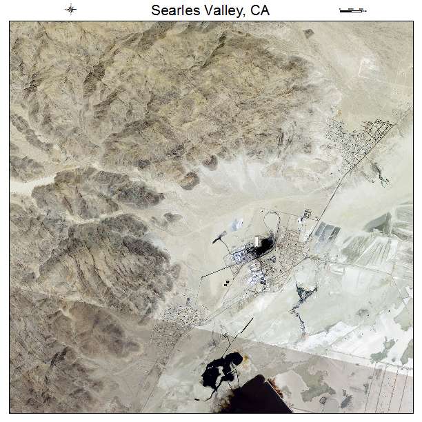 Searles Valley, CA air photo map