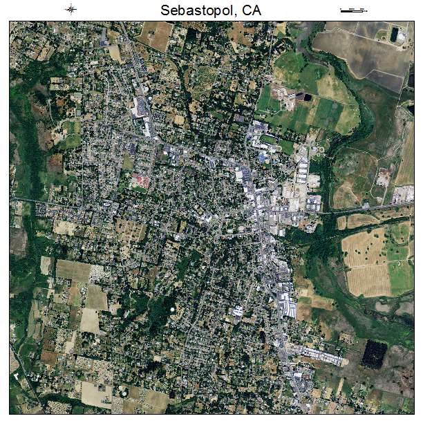 Sebastopol, CA air photo map