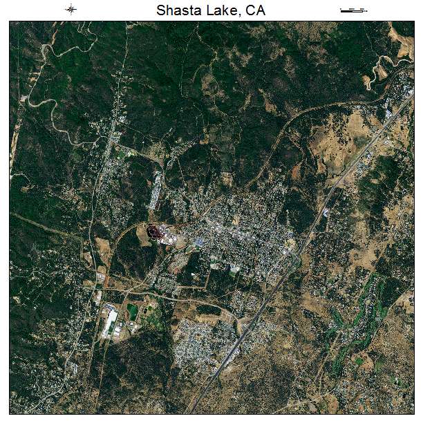 Shasta Lake, CA air photo map