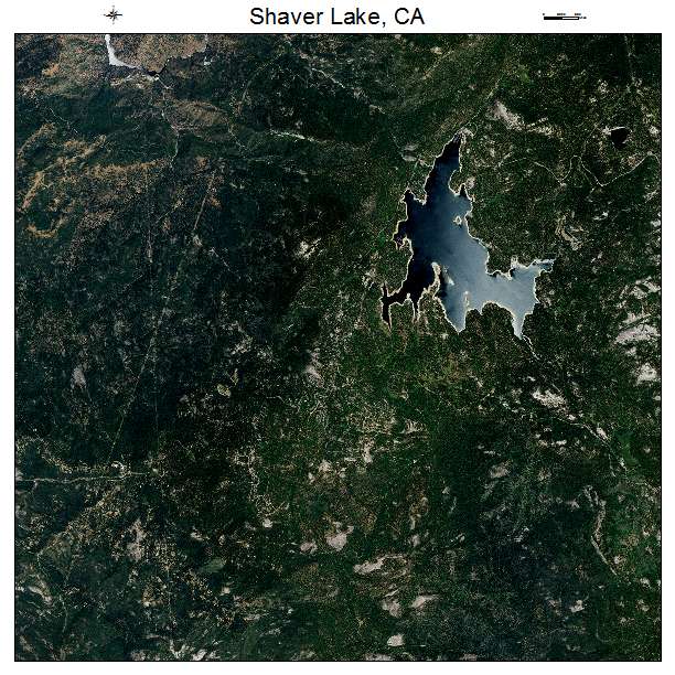 Shaver Lake, CA air photo map