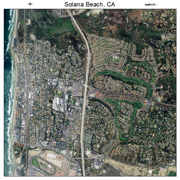 Solana Beach, CA air photo map