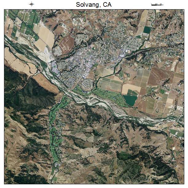 Solvang, CA air photo map