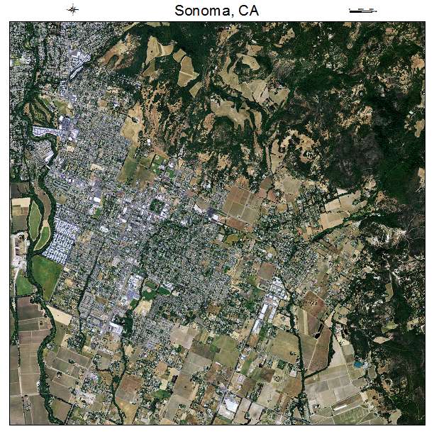 Sonoma, CA air photo map