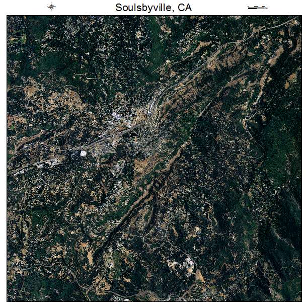 Soulsbyville, CA air photo map