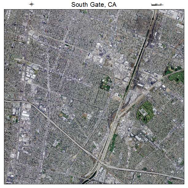 South Gate, CA air photo map