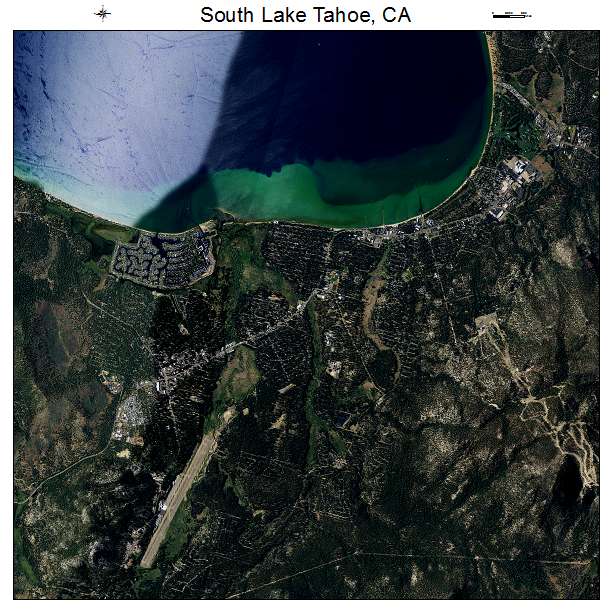 South Lake Tahoe, CA air photo map