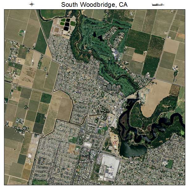 South Woodbridge, CA air photo map